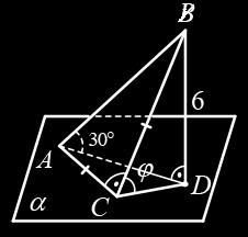 прави са a и b, като a c и b c Правите a и b може да са кръстосани или пресекателни и пак да са перпендикулярни на правата с Ако М и B са проекциите на М и В в α,