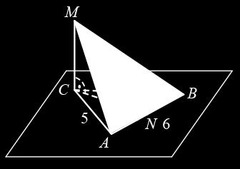 (отг А) II част 6 От MC (ABC) и AC = BC следва, че AM = BM, ABM e равнобедрен и нека MN е негова височина (N е средата на АВ) AB MN MN От S = = 6 = ABM 5 намираме